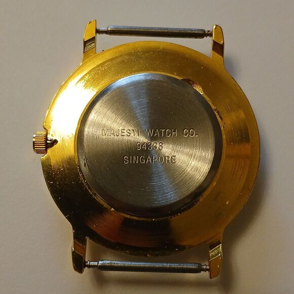 Vtg Majestron Women's Moving Rhinestone Bezel Quartz Watch Case Xmas Theme - Picture 2 of 11